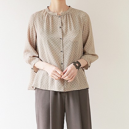 mini button 7부 542 blouse